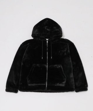 WEGO 【ユニセックス着用ITEM/MLサイズ展開】エコファーグラフィックブルゾン ブラック