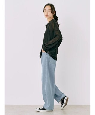 earth music&ecology シアーリブドルマンプルオーバー Black