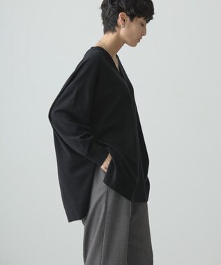AMERICAN HOLIC バイパチＶネックロングニットプルオーバー Black