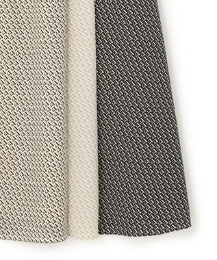 23区 【洗える】ジオメトリックパネルプリント スカート ブラック系