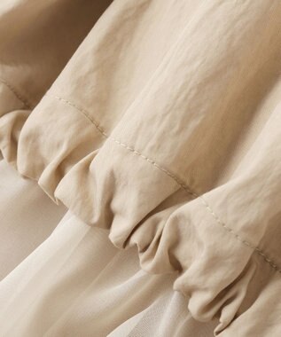 YECCA VECCA シアーMIXドロストデザインシャツワンピース Beige