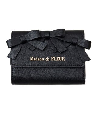 Maison de FLEUR ガーリーリボンウォレット Black