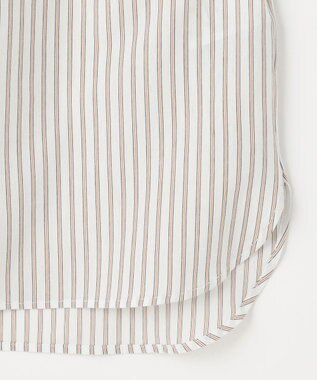 J.PRESS LADIES L ストライプジャージー フリル襟 カットソー ブラウン系1