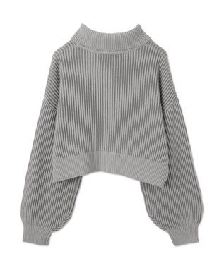 WEGO ダブルジップショートニットブルゾン グレー