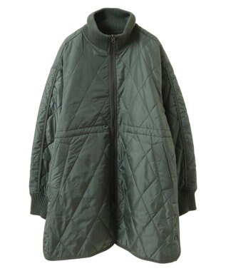 Green Parks リブスタンドキルティングコート Khaki