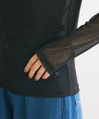 Green Parks ＳＥＴ２点　シャーリングビスチェ＋メッシュインナー Black