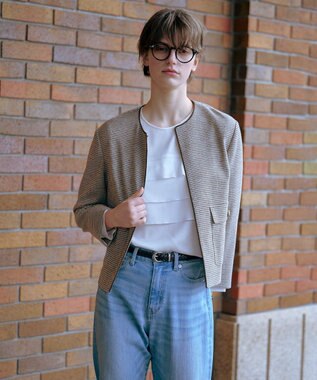 J.PRESS LADIES 【洗える】BASIC STRETCH DENIM ボーイフィット パンツ ブリーチ系