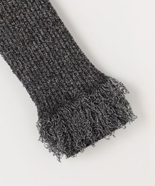 自由区 【PREMIUM KNIT COLLECTION】フリンジリブ ニット グレーミックス