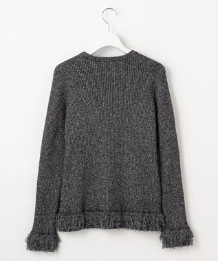 自由区 【PREMIUM KNIT COLLECTION】フリンジリブ ニット グレーミックス