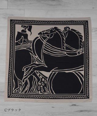 Tiaclasse 【小倉優子さん着用・選べる柄タイプ】大判スカーフ Cブラック