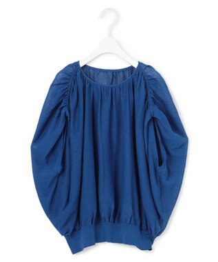 ICB L 【洗える】アセテートペーパーハイゲージ プルオーバーニット アゲートブルー系