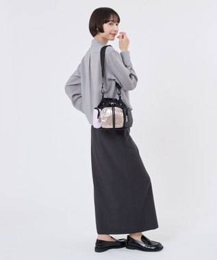 LeSportsac CONV DRAWSTRING CRSSBDY/ブラック/ローズゴールドシャイン/ピンク ブラック/ローズゴールドシャイン/ピンク