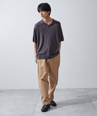 WEGO 【ユニセックス着用ITEM/ウエストゴム/手洗い可】チノイージーワイドパンツ ベージュ