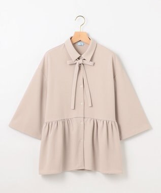 組曲 S ジョーゼットジャージーボウタイチュニック ブラウス ベージュ系