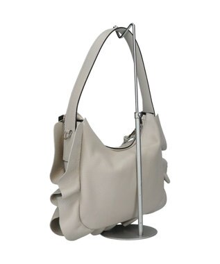 INTER-CHAUSSURES 【RIPANI】サイドフリルホーボーバッグ・ミディ ライトグレー