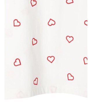 Green Parks ・Ｄｏｕｂｌｅ　Ｆｌａｇｓ　ハート刺繍ロンＴ Ivory