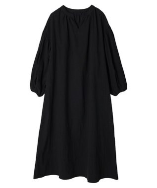Green Parks ａ．袖ギャザーボリュームワンピース Black