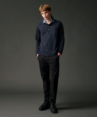 JOSEPH ABBOUD MOUNTAIN 【オーガニックコットン使用/JAPANファブリック】アウトドア ポロ ネイビー系