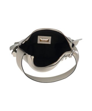 INTER-CHAUSSURES 【RIPANI】サイドフリルホーボーバッグ・ミディ ライトグレー