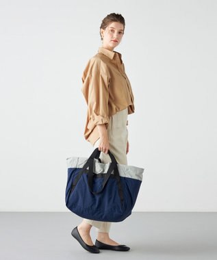 LA BAGAGERIE 【MONICA】ダブルハンドル　パッカブルビッグバッグ ネイビー