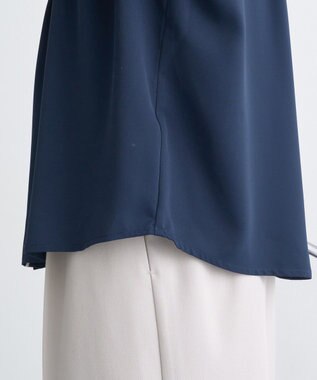 earth music&ecology バイカラータックブラウス Navy