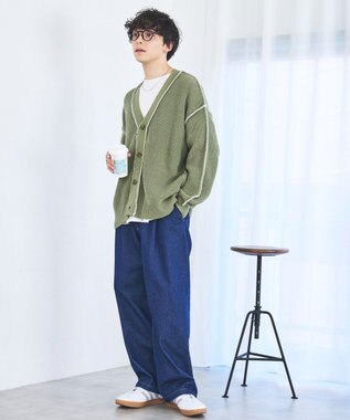 WEGO ハンドステッチカーディガン グリーン