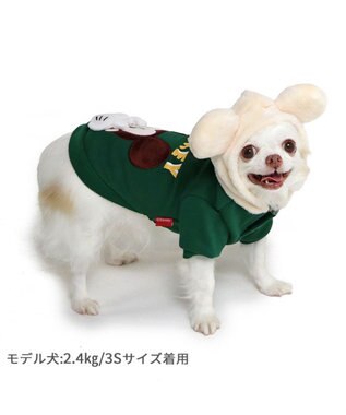 PET PARADISE ディズニー ミッキーマウス お揃いパーカー 小型犬 緑