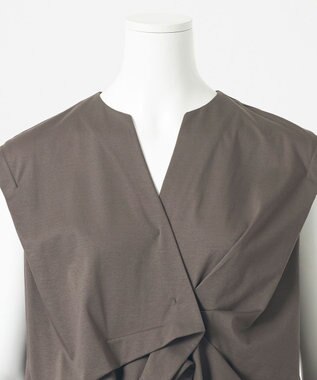 23区 【GOLD LABEL】ファインスムースジャージー カシュクールデザイン カットソー ブラウン系