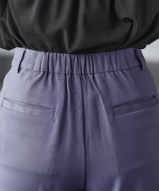 Tiaclasse 【洗える】スリットパールテーパードパンツ パープル