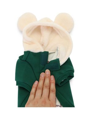 PET PARADISE ディズニー ミッキーマウス お揃いパーカー 小型犬 緑