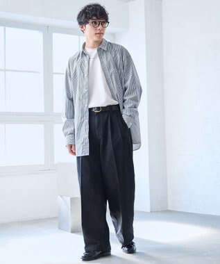 WEGO 【ウエストゴム】スーパーバギーデニムスラックス ブラック