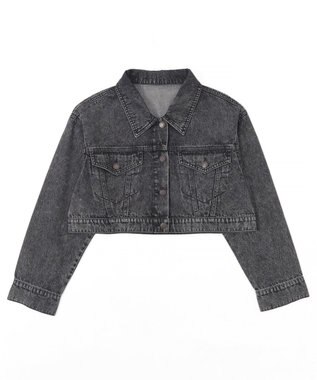 WEGO ヴィンテージウォッシュショートデニムジャケット ブラックその他