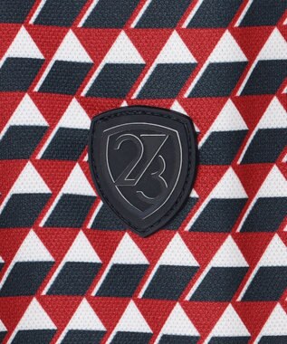 23区GOLF 【MEN】フラッグ総柄ポロシャツ レッド系5