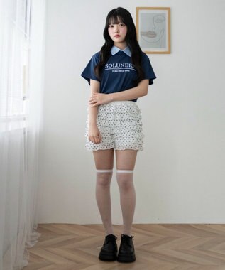 WEGO シャツドッキング刺繍T ネイビー