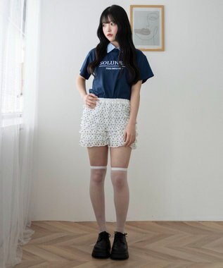 WEGO シャツドッキング刺繍T ネイビー