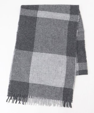 JOSEPH ABBOUD 【イタリア製・カシミヤ混】トーンオントーンチェック ストール ライトグレー系4