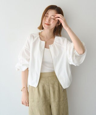 YECCA VECCA ホイップスリーブZIPジャケット Off White