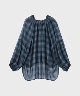 GRACE CONTINENTAL チェックカフタントップ ブルー