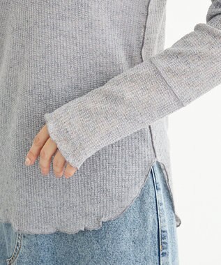 Green Parks シアーワッフルプルオーバー Gray