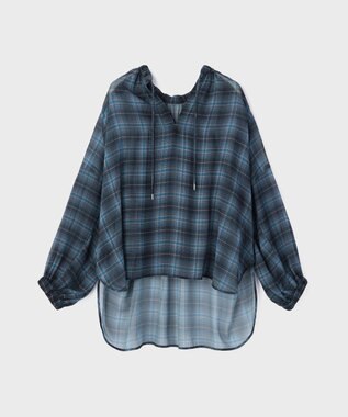 GRACE CONTINENTAL チェックカフタントップ ブルー