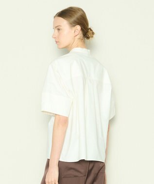 JOSEPH 【洗える】コットンシルク　フルオープンブラウス Ivory