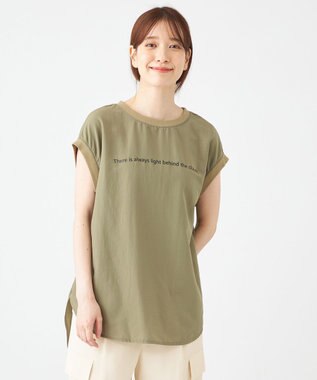 SHARE PARK LADIES ライトタッチ裾テールロゴTシャツ