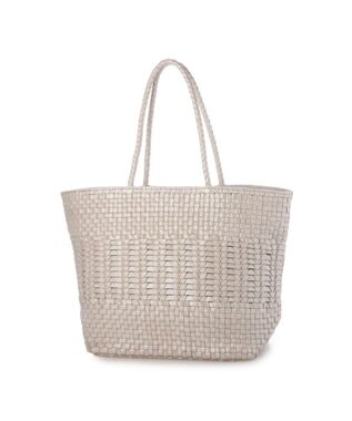 UNBILLION ペルケ perche / 牛革メッシュ編みトートL シルバー