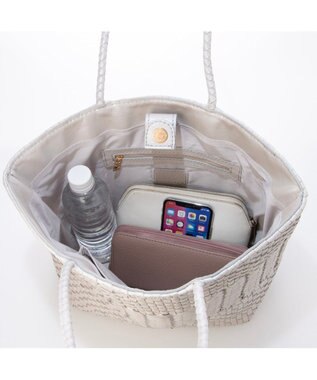 UNBILLION ペルケ perche / 牛革メッシュ編みトートL シルバー