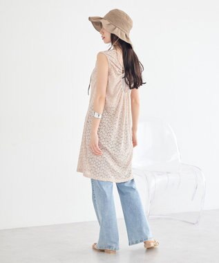 earth music&ecology 【2WAY】レースギャザーワンピース Beige