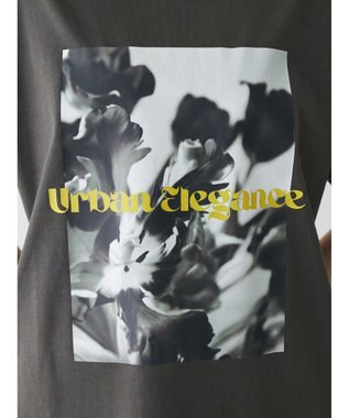 Green Parks レトロフラワーロゴ入りプリントＴシャツ Gray