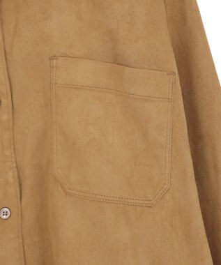 AMERICAN HOLIC Wポケットスエードライクシャツ Camel