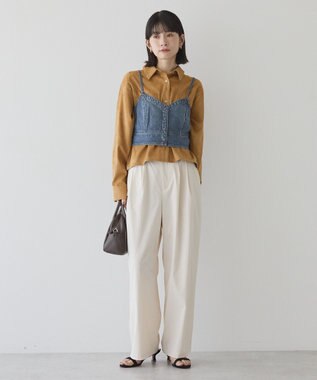 AMERICAN HOLIC Wポケットスエードライクシャツ Camel