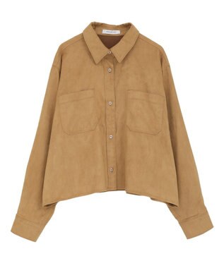 AMERICAN HOLIC Wポケットスエードライクシャツ Camel