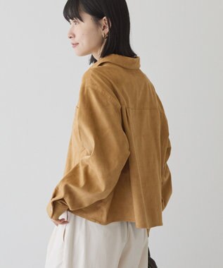 AMERICAN HOLIC Wポケットスエードライクシャツ Camel